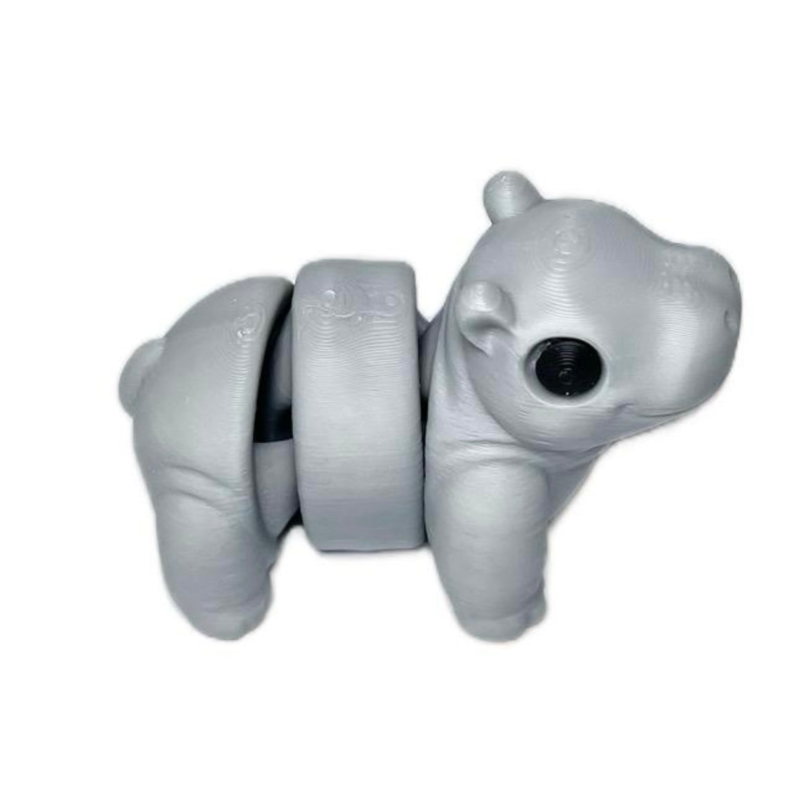 Flexi Hippo - home decor statuette minimalist flexible figurine