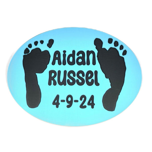 PrintSmith 3D Baby Print Keepsake Plaque - Baby Footprint Handprint Sign for Hanging